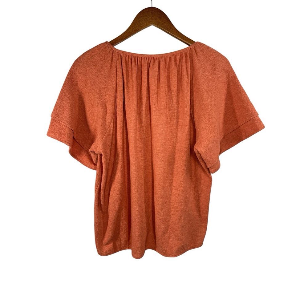 Madewell Women's Orange Tiered Sleeve Blouse L7353- L – Stylish & Comfortable - Picture 4 of 12